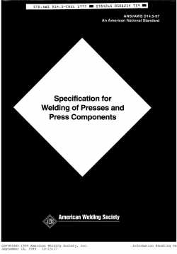 ANSI-AWS D14.5-97 -Specification for Welding of Presses and Press Components-AWS-American Weld